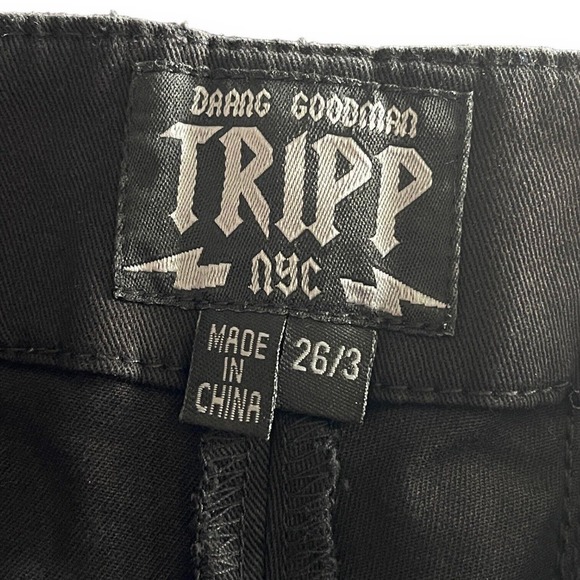 Tripp NYC High Waisted Black Corset Faux Leather Lace Up Skinny Pant Size 3 - Picture 4 of 4